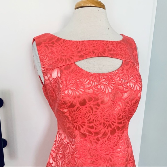 NWT Connected Pink Floral Sleeveless Shift Dress with Chest Cut Off Size 8P - Picture 2 of 7